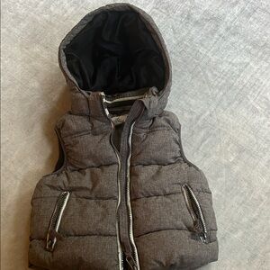 H&M Kids Hooded Puffer Vest - Dark Gray